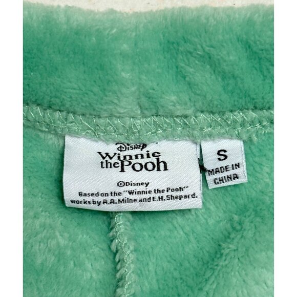 Disney Winnie The Pooh Green Fleece Sleep Shorts Womens Small Plush Embroidered - Picture 5 of 5
